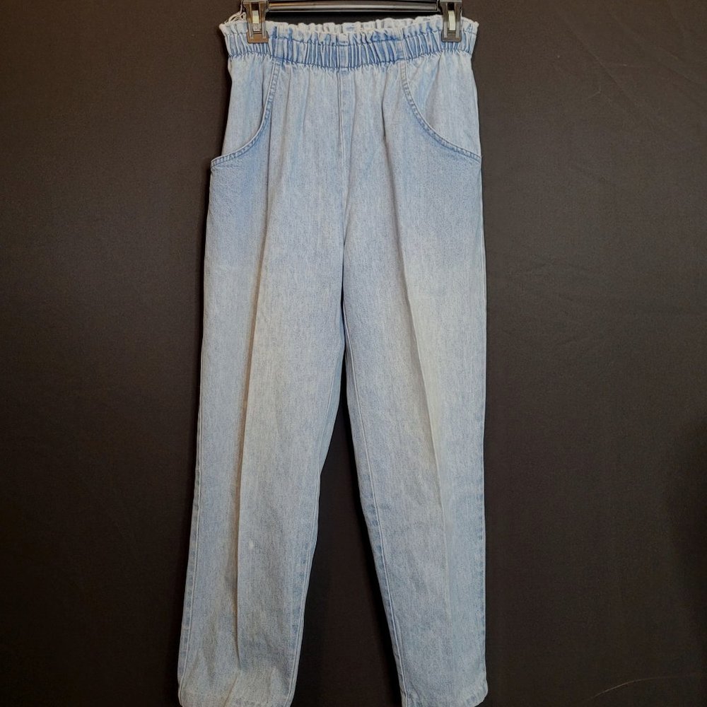 Vintage Cascade Blues Pull On Jeans Light Wash Size 6 Short High Waist Mom Jeans